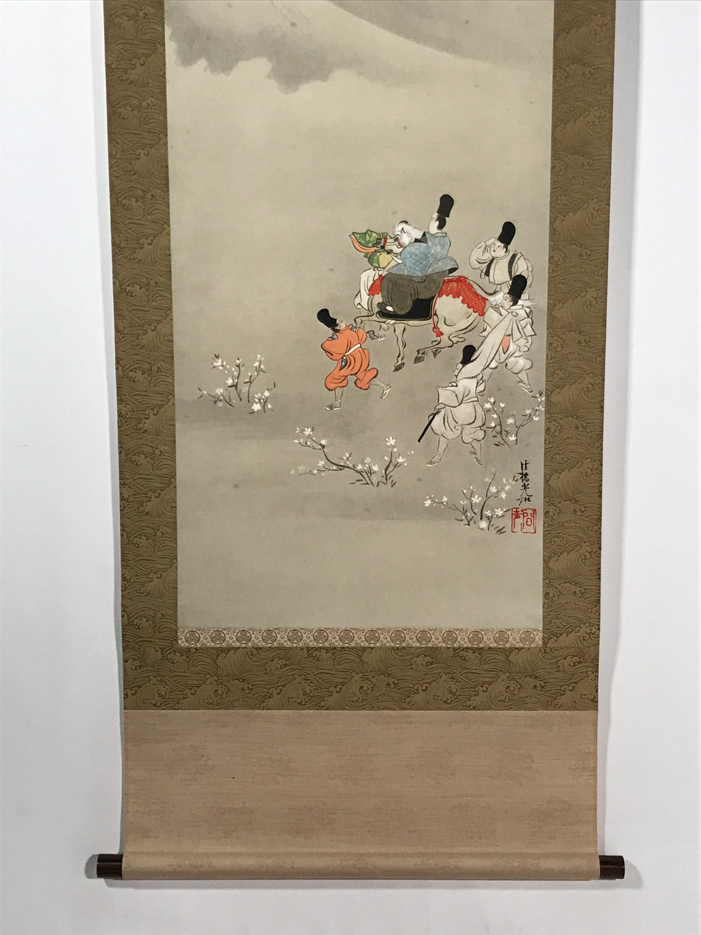 Japanese Hanging Scroll Kakejiku Vtg Tales Of Ise Mount Fuji Ogata Korin KJ101