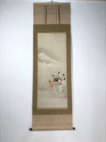 Japanese Hanging Scroll Kakejiku Vtg Tales Of Ise Mount Fuji Ogata Korin KJ101