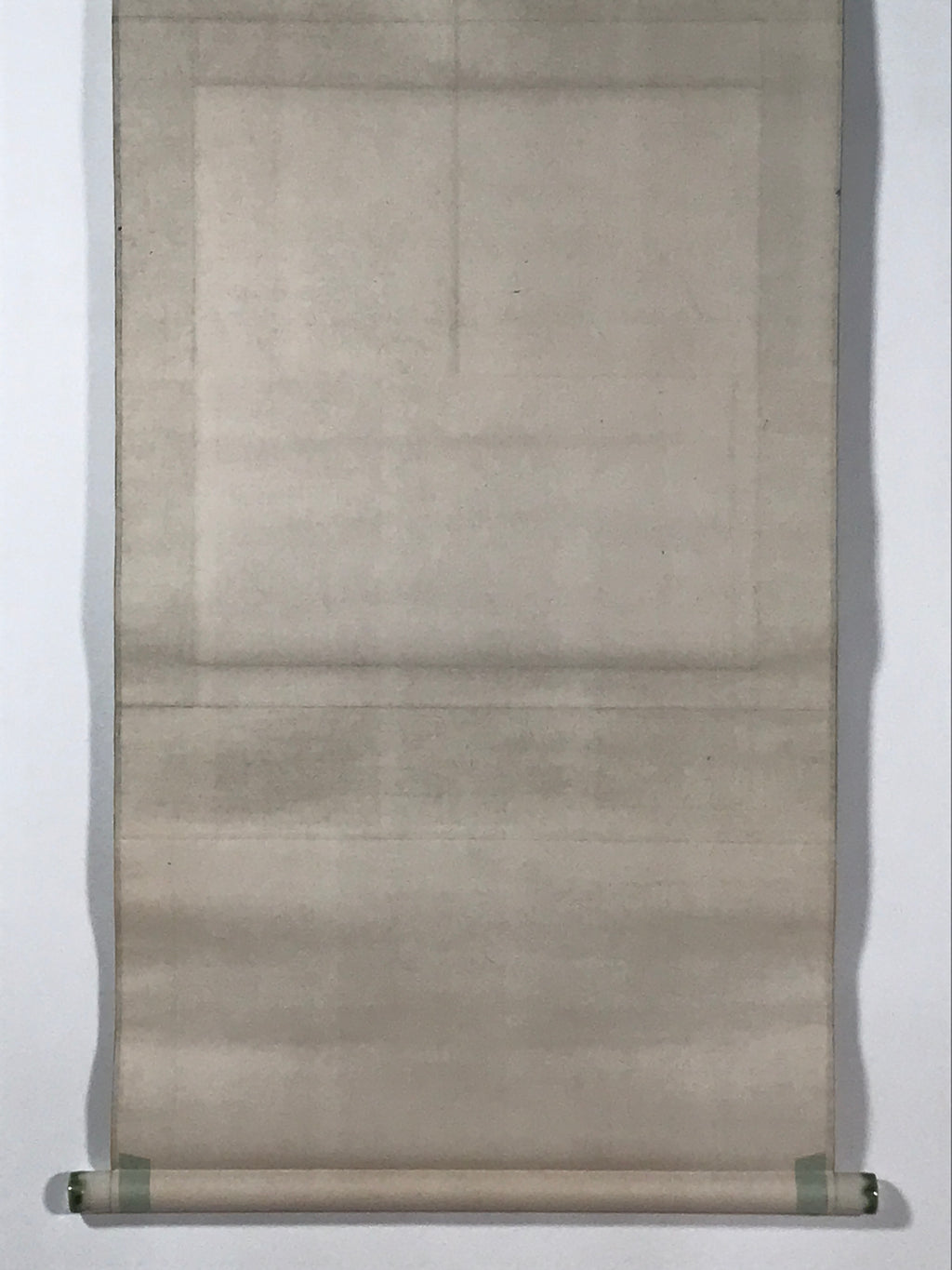 Japanese Hanging Scroll Kakejiku Vtg Trees Rock Boat Landscape Color Green KJ108