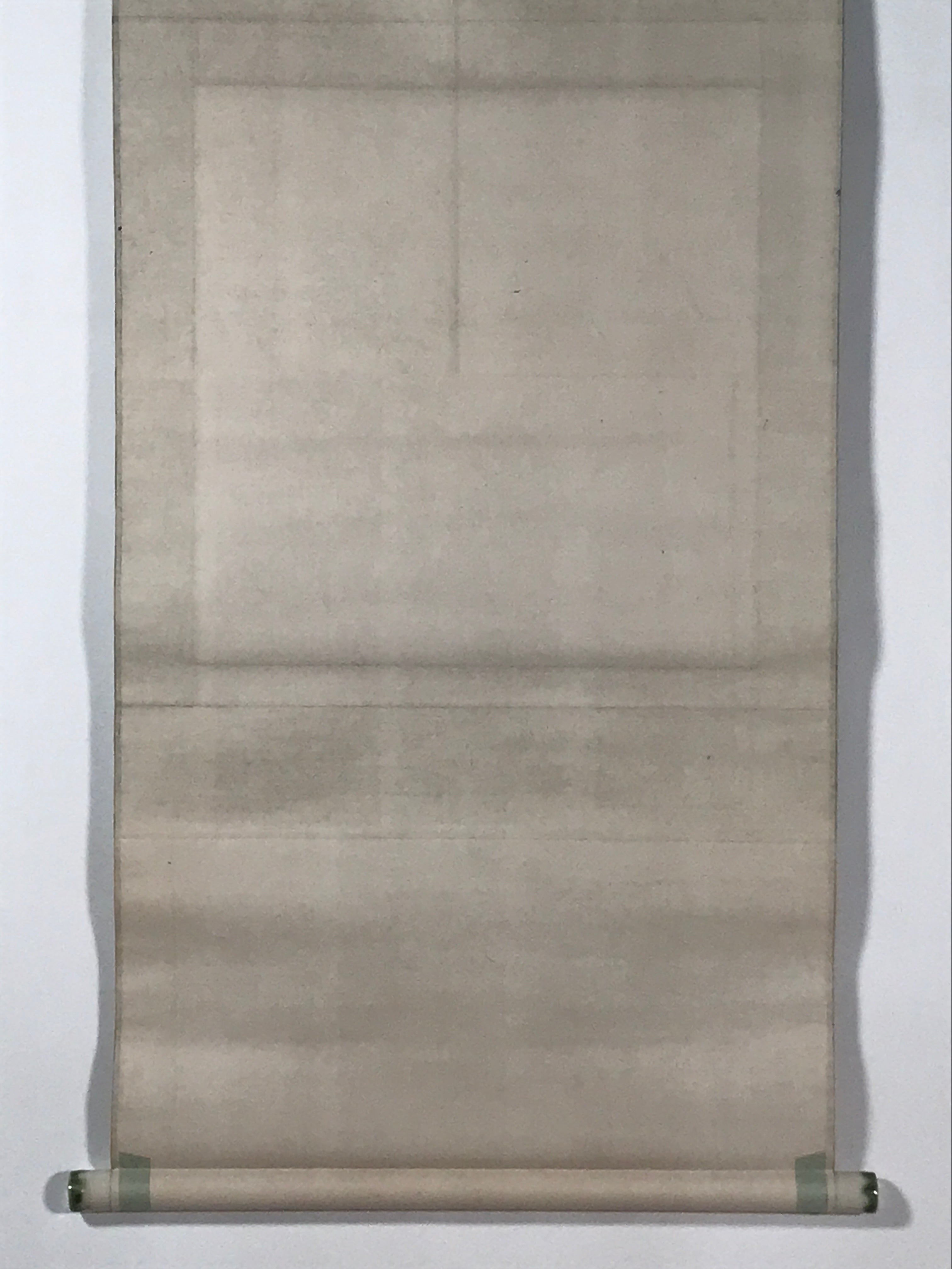 Japanese Hanging Scroll Kakejiku Vtg Trees Rock Boat Landscape Color Green KJ108