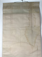 Japanese Hanging Scroll Kakejiku Vtg Waves Rising Sun Fan Shape Color KJ124