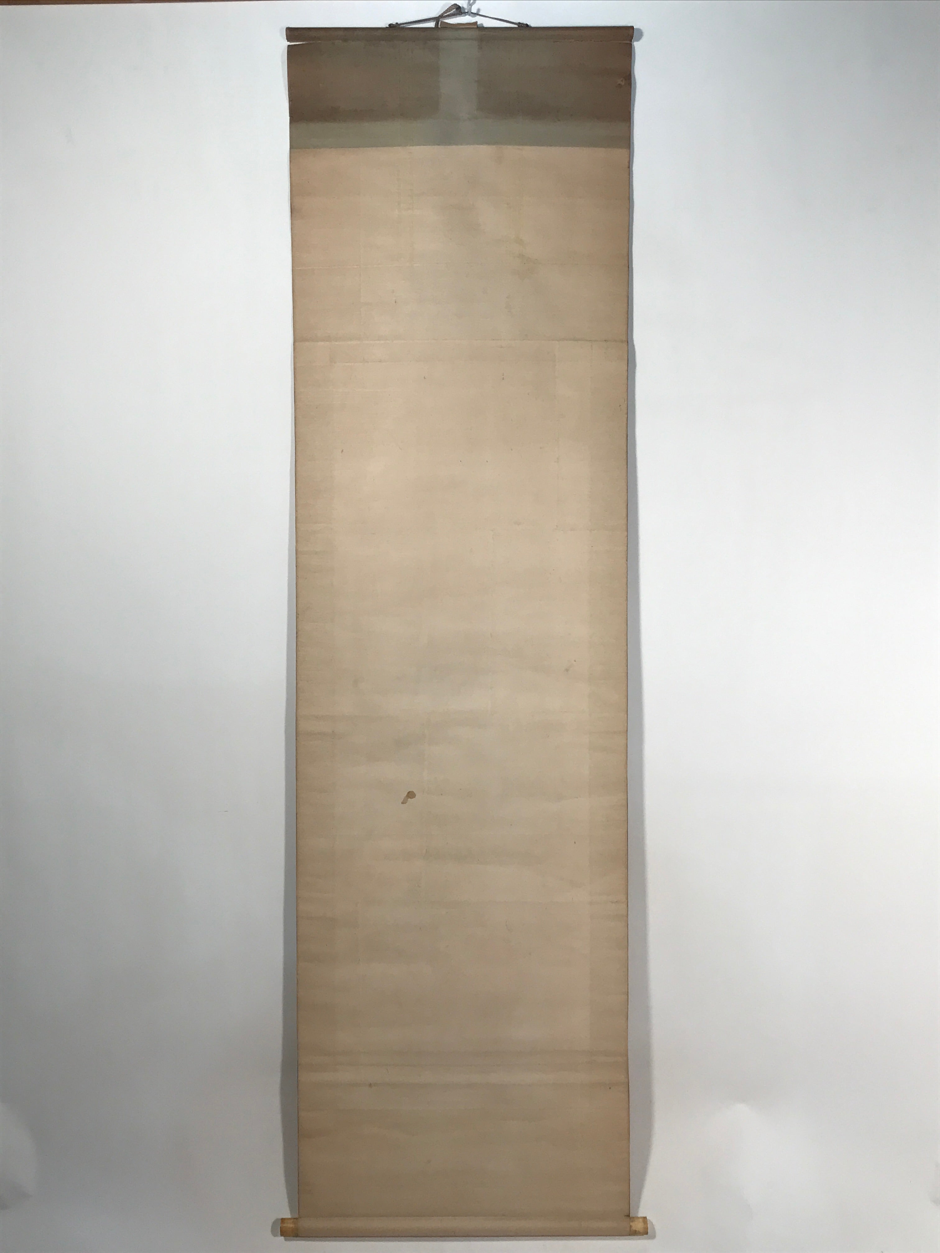 Japanese Hanging Scroll Kakejiku Vtg Winter Bird Peony Flower Straw Mat KJ170