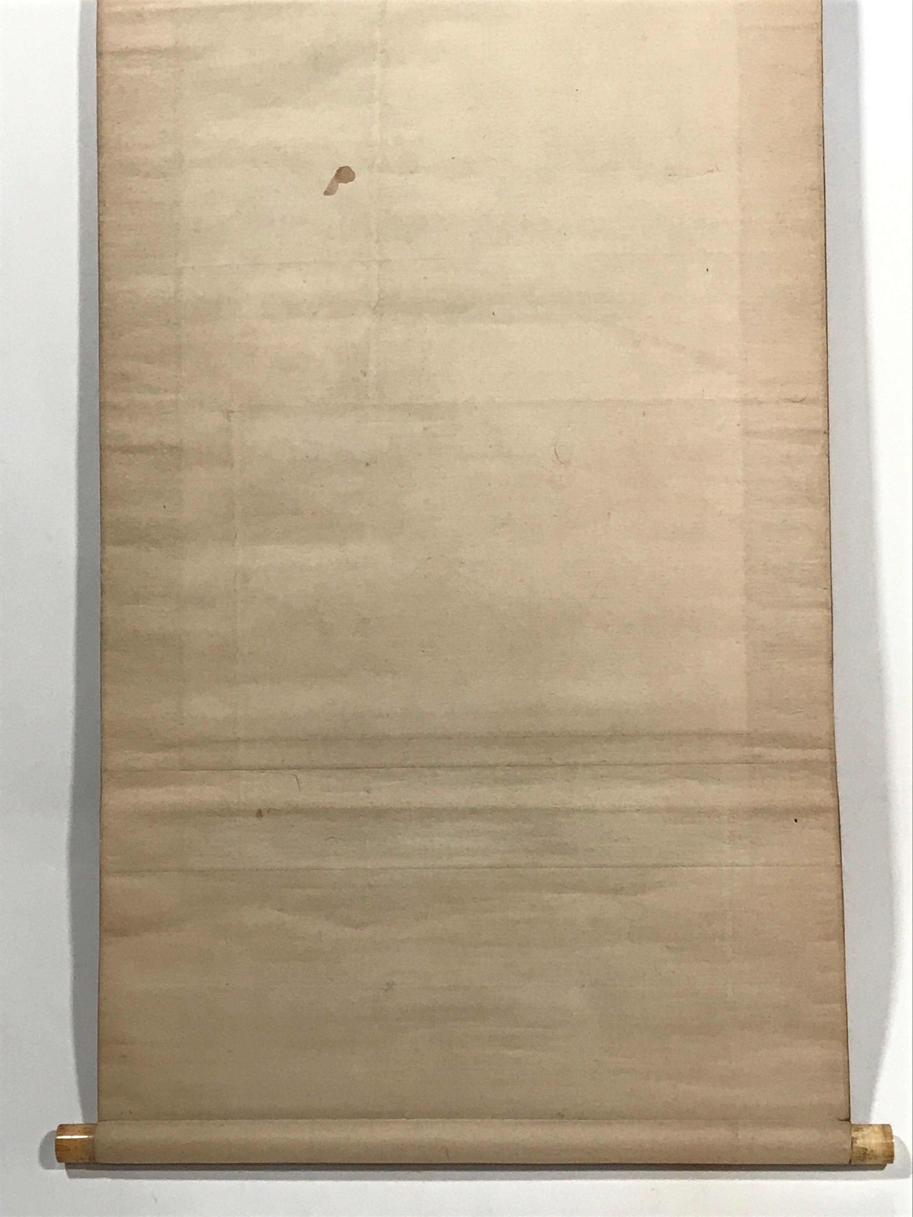 Japanese Hanging Scroll Kakejiku Vtg Winter Bird Peony Flower Straw Mat KJ170