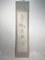 Japanese Hanging Scroll Kakejiku Vtg Zen Calligraphy 5 Characters Black KJ175