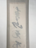 Japanese Hanging Scroll Kakejiku Vtg Zen Calligraphy 5 Characters Black KJ175