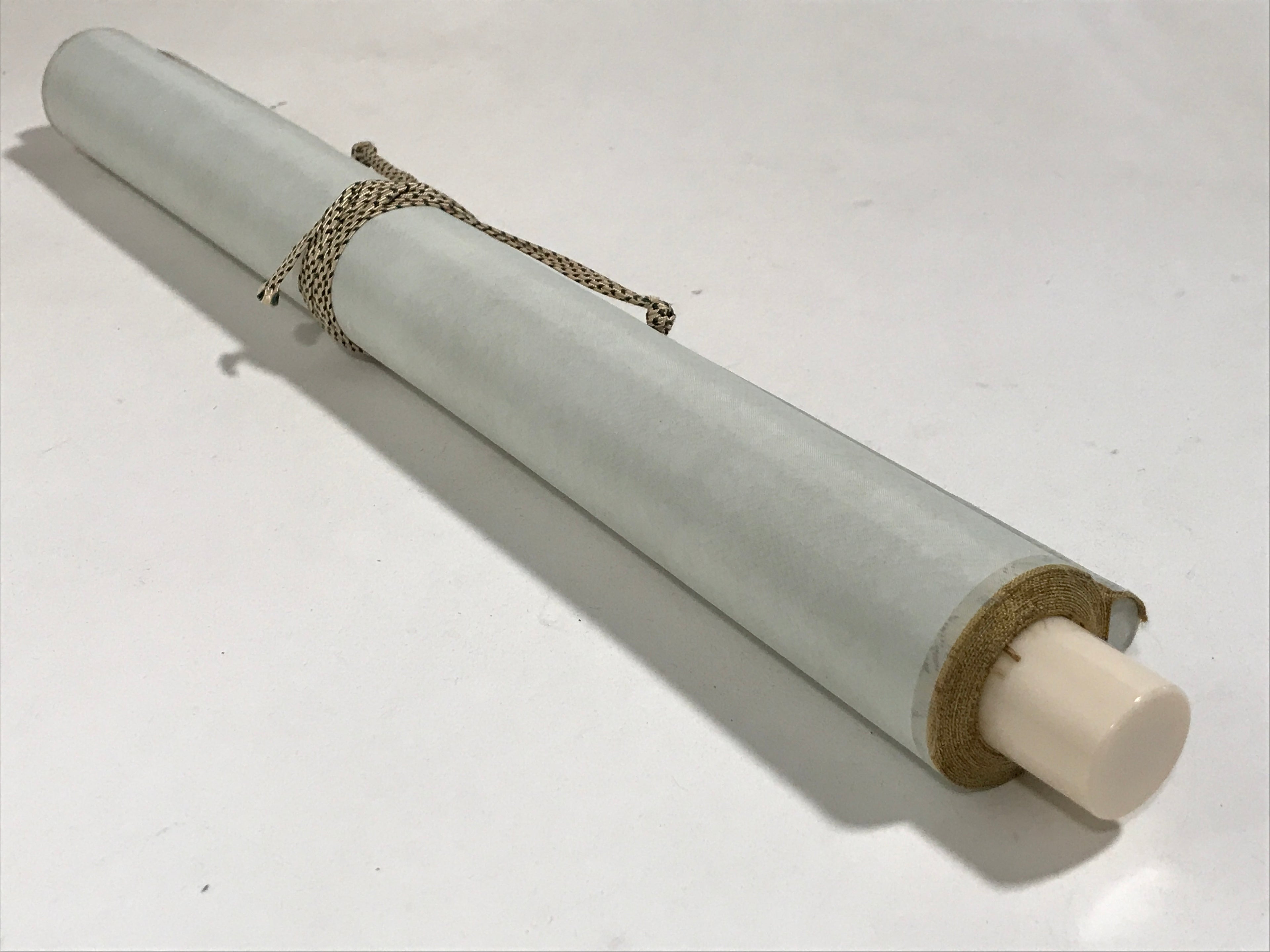 Japanese Hanging Scroll Kakejiku Vtg Zen Calligraphy 5 Characters Black KJ175