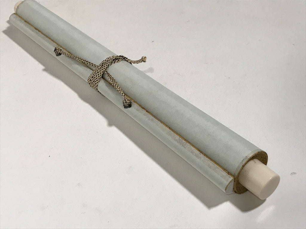 Japanese Hanging Scroll Kakejiku Vtg Zen Calligraphy 5 Characters Black KJ175