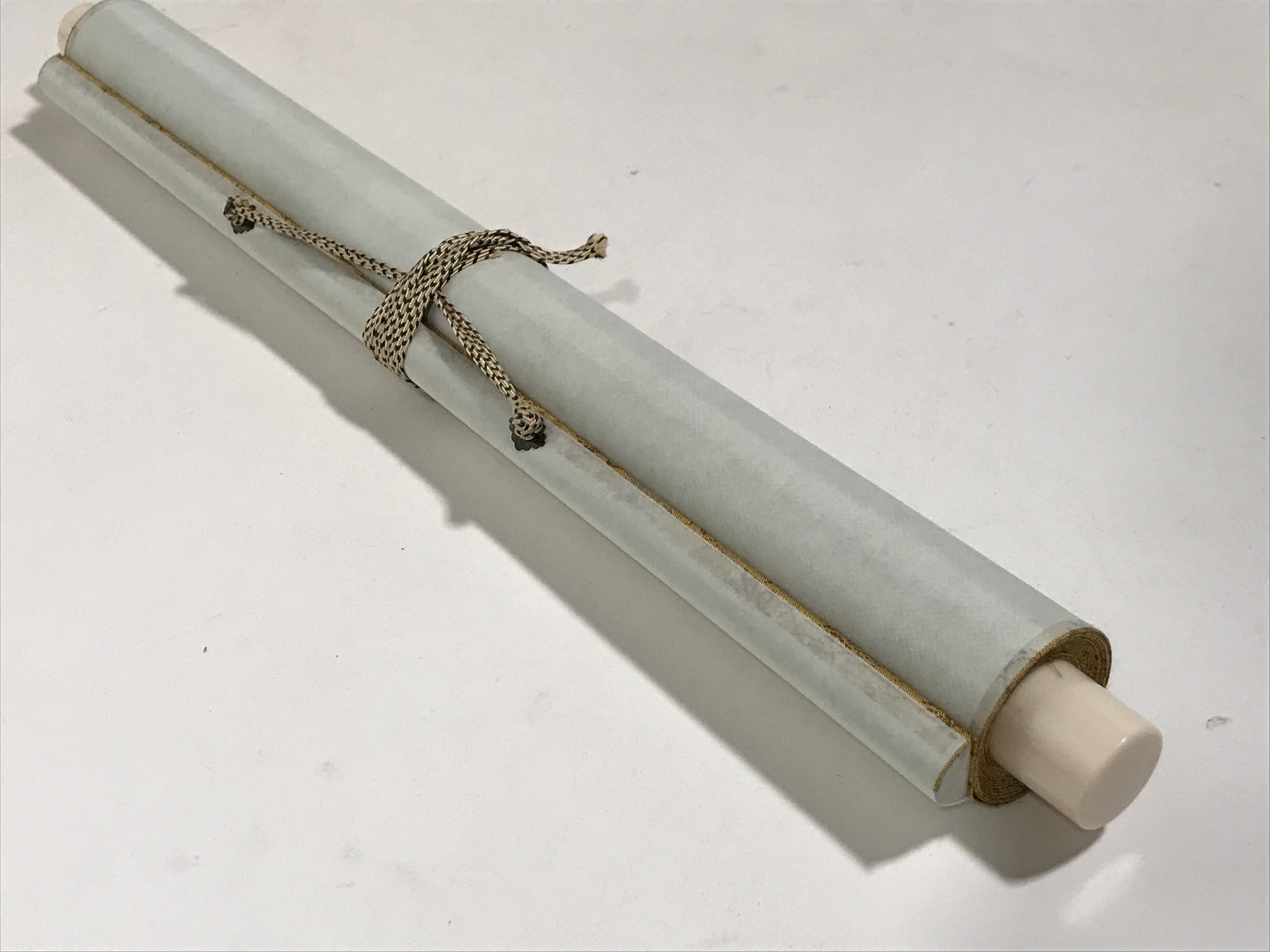 Japanese Hanging Scroll Kakejiku Vtg Zen Calligraphy 5 Characters Black KJ175