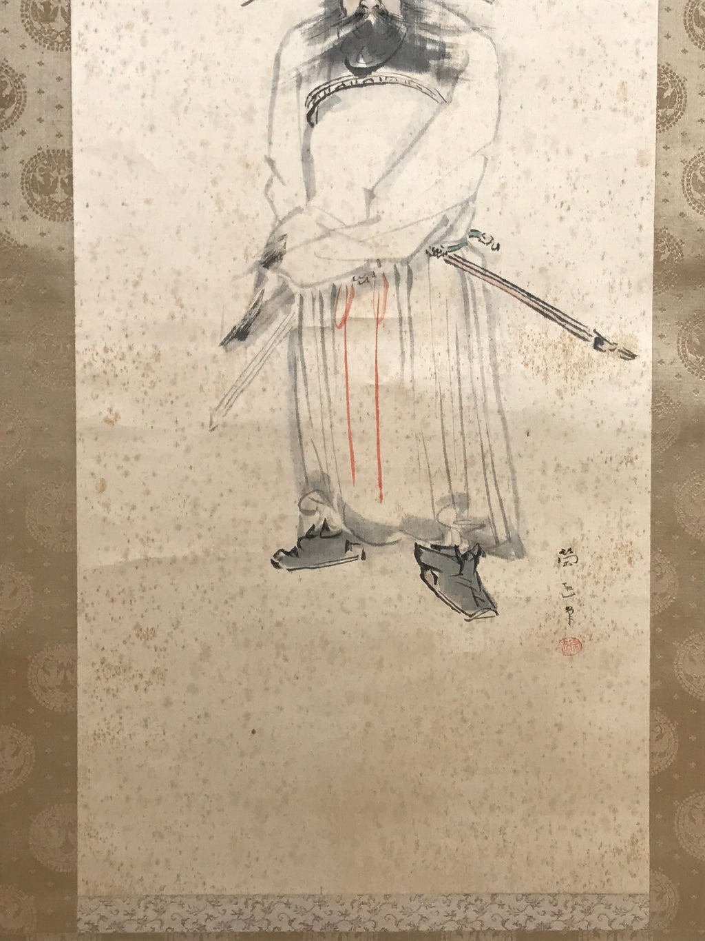 Japanese Hanging Scroll Kakejiku Vtg Zhong Kui Shoki God Calligraphy KJ179