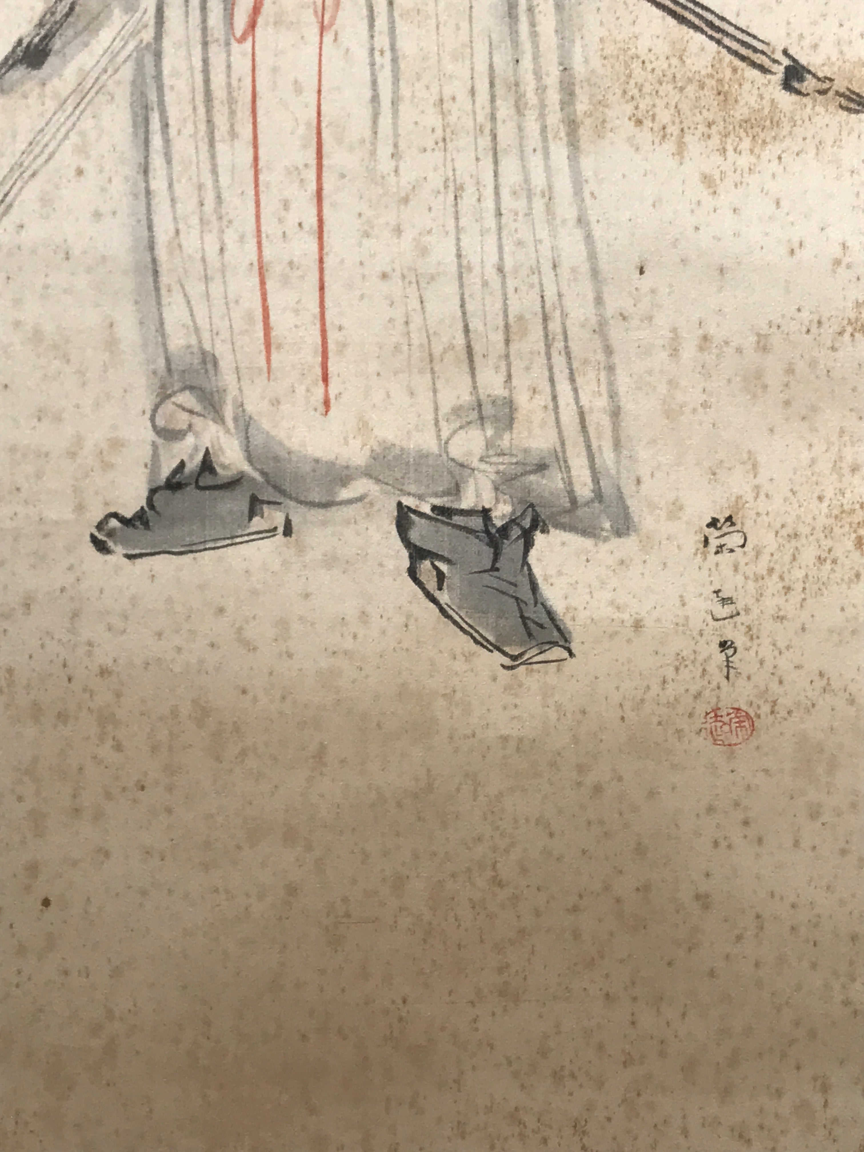 Japanese Hanging Scroll Kakejiku Vtg Zhong Kui Shoki God Calligraphy KJ179