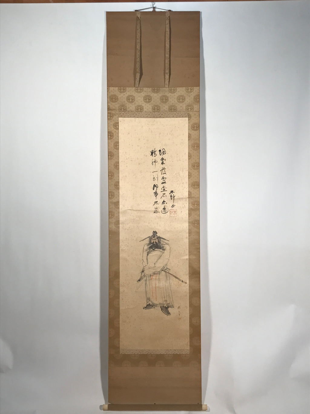 Japanese Hanging Scroll Kakejiku Vtg Zhong Kui Shoki God Calligraphy KJ179