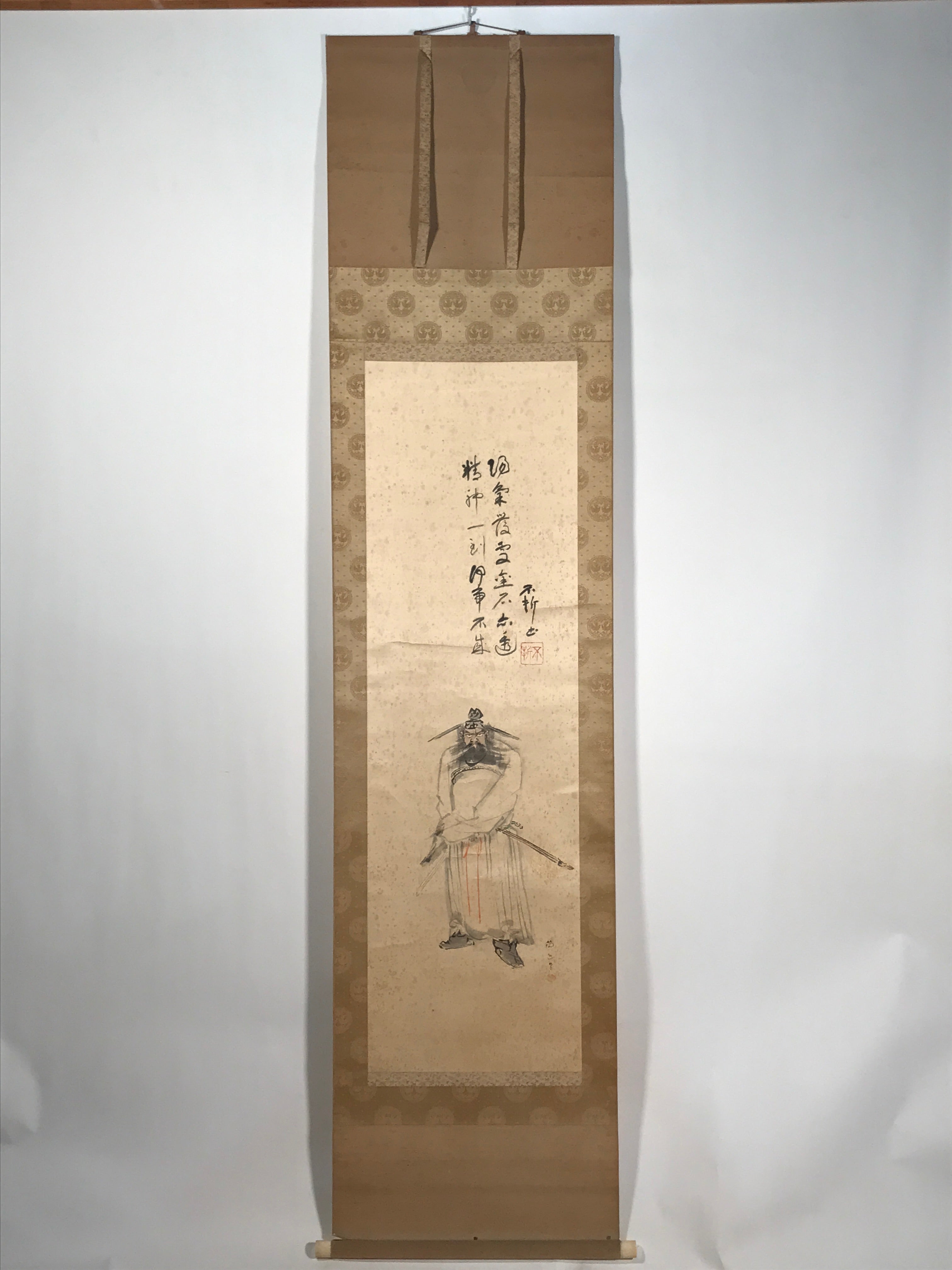 Japanese Hanging Scroll Kakejiku Vtg Zhong Kui Shoki God Calligraphy KJ179