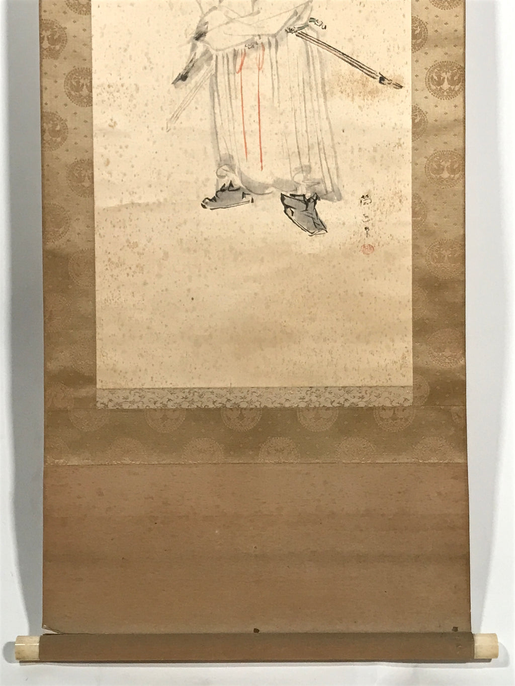 Japanese Hanging Scroll Kakejiku Vtg Zhong Kui Shoki God Calligraphy KJ179