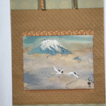 Japanese Hanging Scroll Kawabata Ryushi Mount Fuji Cranes Kakejiku Color KJ8