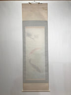 Japanese Hanging Scroll Koi Carps Swimming Red Black Kakejiku Color KJ11