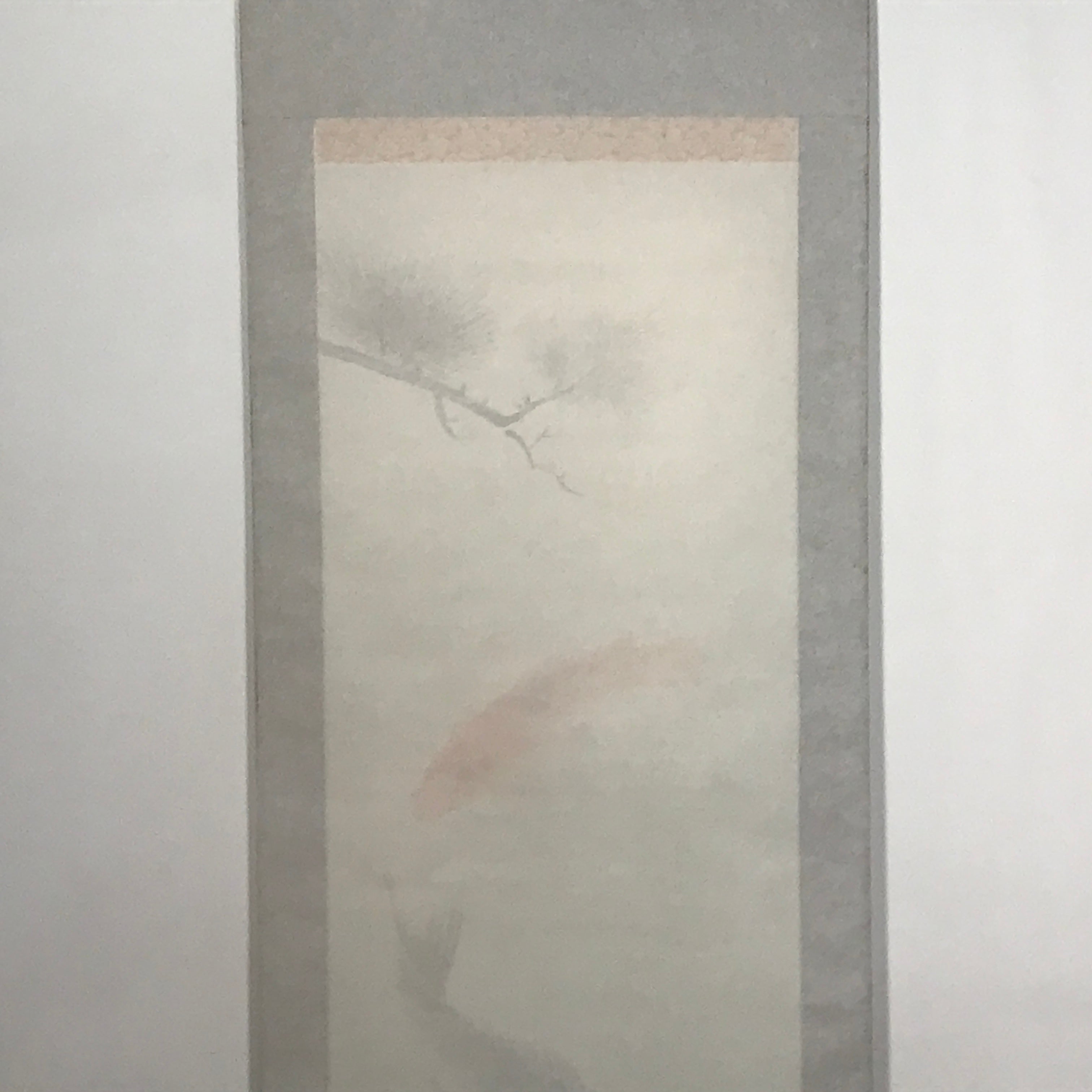 Japanese Hanging Scroll Koi Carps Swimming Red Black Kakejiku Color KJ11