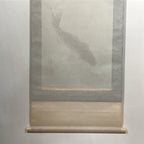 Japanese Hanging Scroll Koi Carps Swimming Red Black Kakejiku Color KJ11