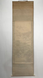 Japanese Hanging Scroll Landscape Mountains Sansui Kakejiku Black White KJ18