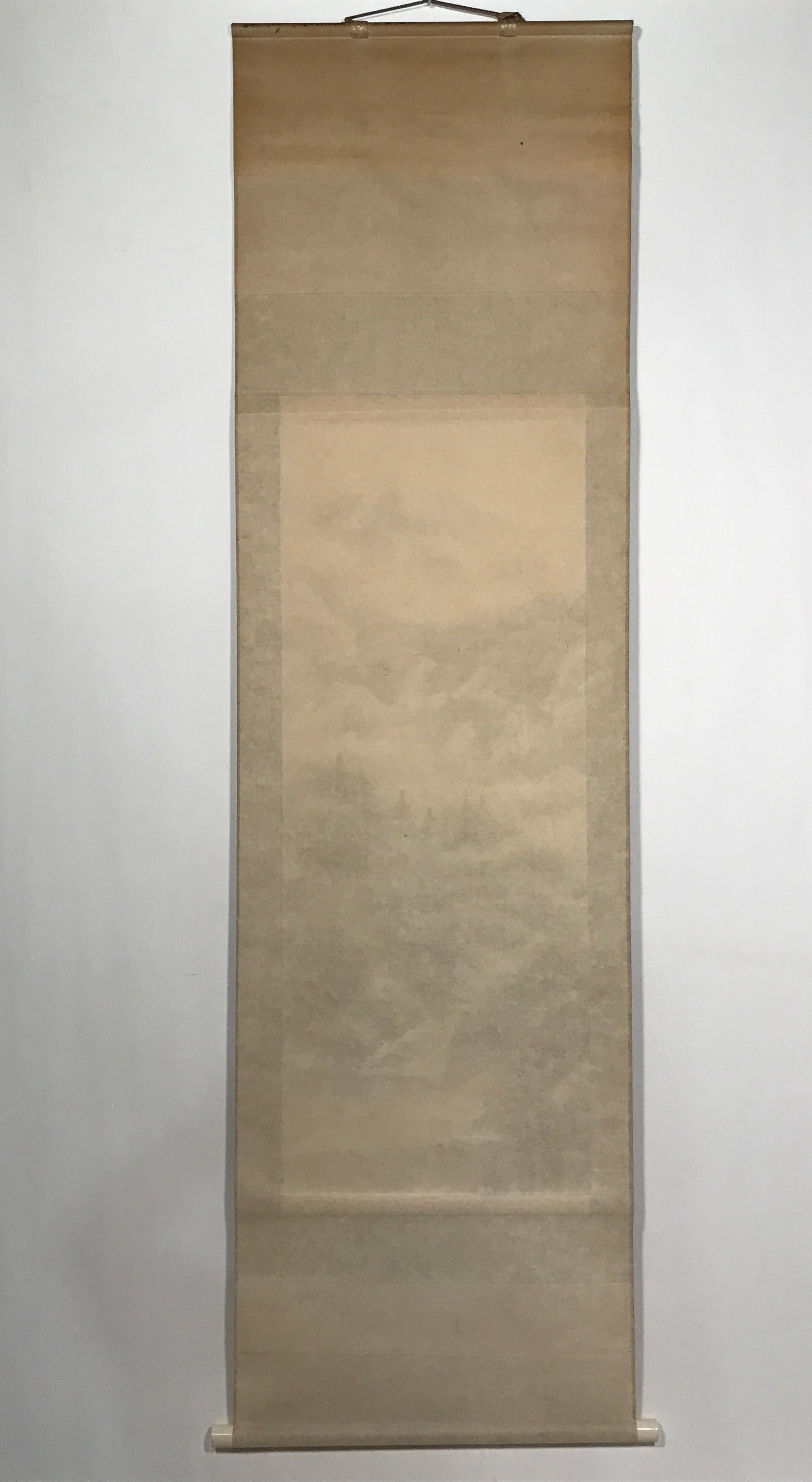 Japanese Hanging Scroll Landscape Mountains Sansui Kakejiku Black White KJ18