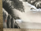 Japanese Hanging Scroll Landscape Mountains Sansui Kakejiku Black White KJ18