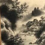 Japanese Hanging Scroll Landscape Mountains Sansui Kakejiku Black White KJ21