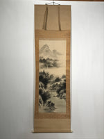 Japanese Hanging Scroll Landscape Mountains Sansui Kakejiku Black White KJ21