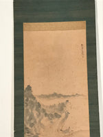 Japanese Hanging Scroll Landscape River Boats Tree Kakejiku Monochrome KJ29