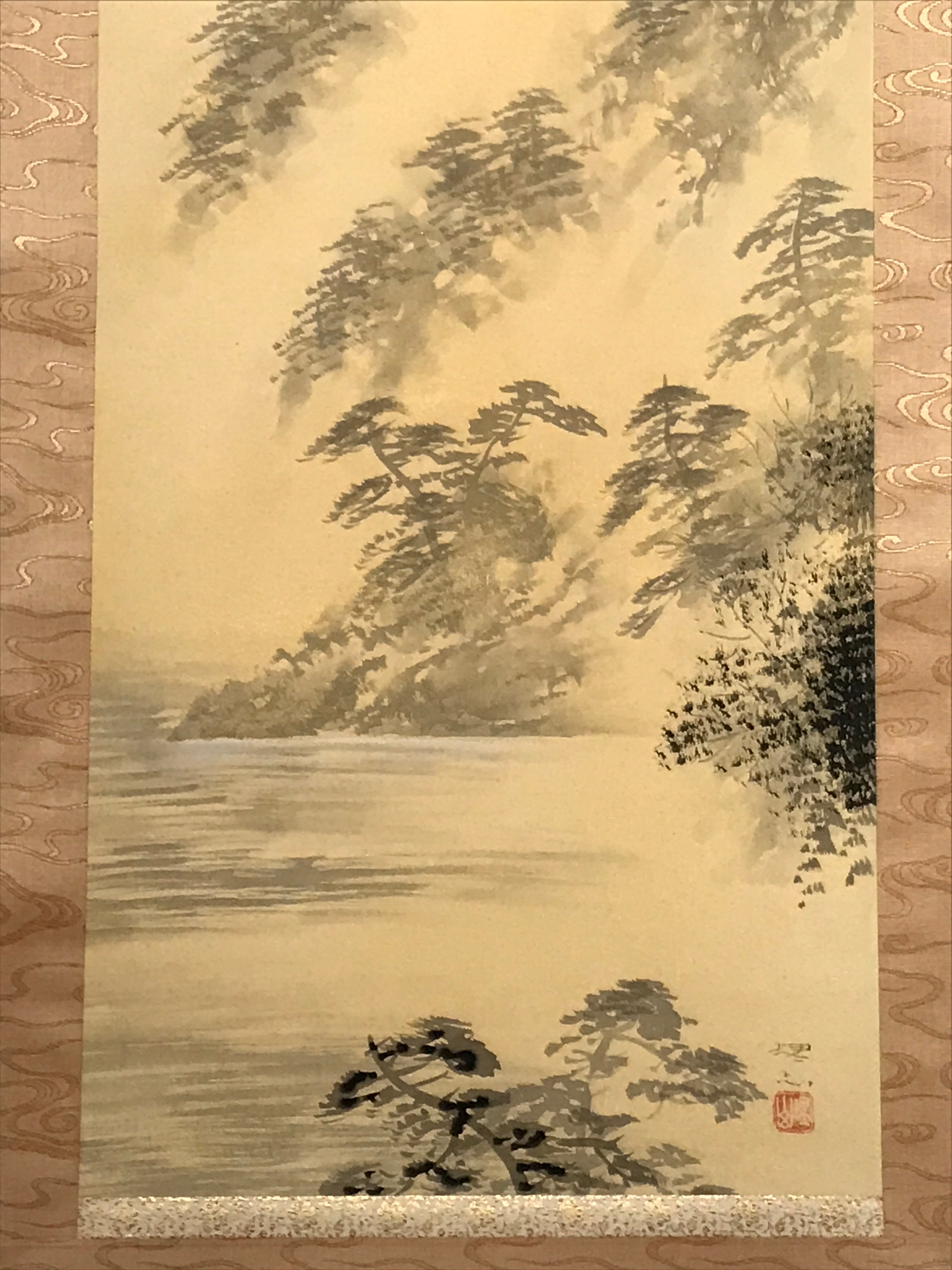 Japanese Hanging Scroll Mt Fuji Landscape Mountain Ogura Riyama Kakejiku KJ30