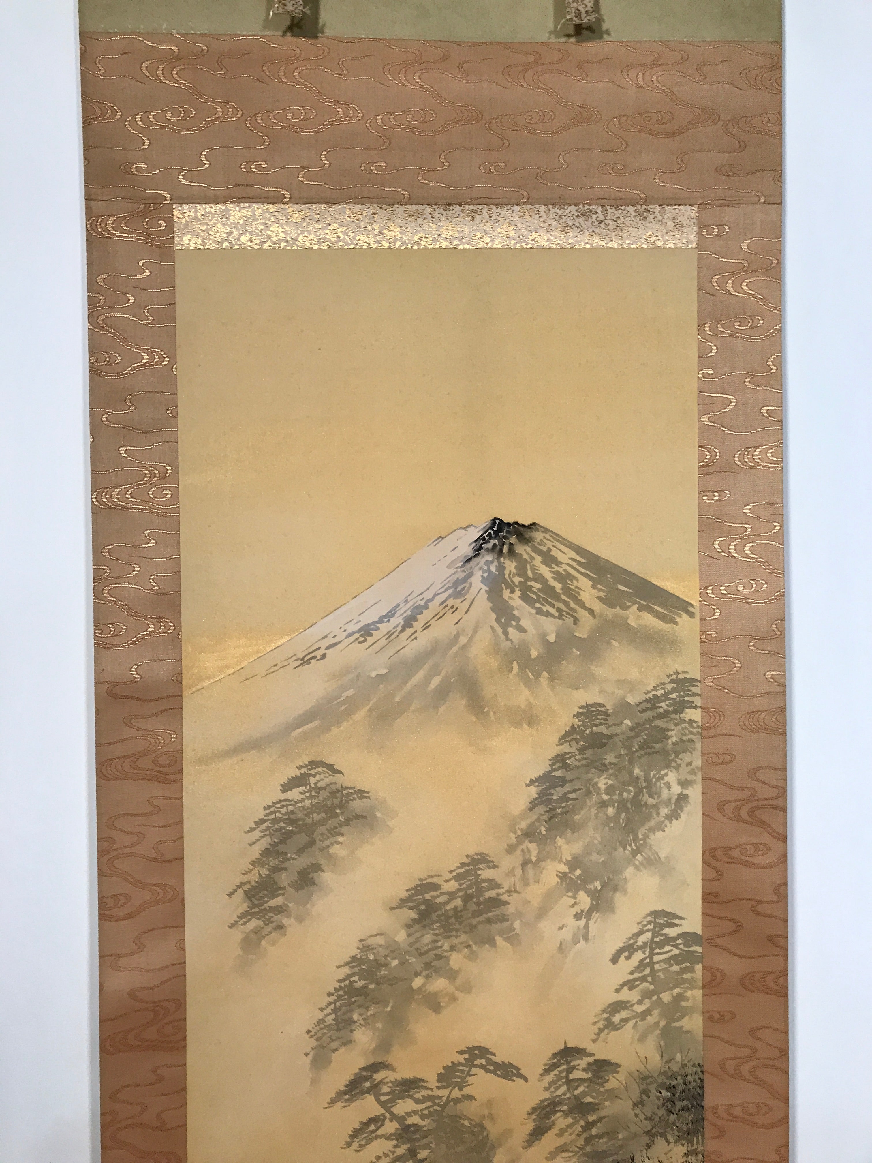 Japanese Hanging Scroll Mt Fuji Landscape Mountain Ogura Riyama Kakejiku KJ30