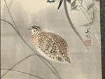 Japanese Hanging Scroll Quails Birds Bell Flowers Pampas Grass Kakejiku KJ27