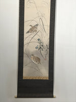 Japanese Hanging Scroll Quails Birds Bell Flowers Pampas Grass Kakejiku KJ27