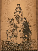 Japanese Hanging Scroll Vtg 3 Gods Shinto Hachiman Amaterasu Kasuga SC913