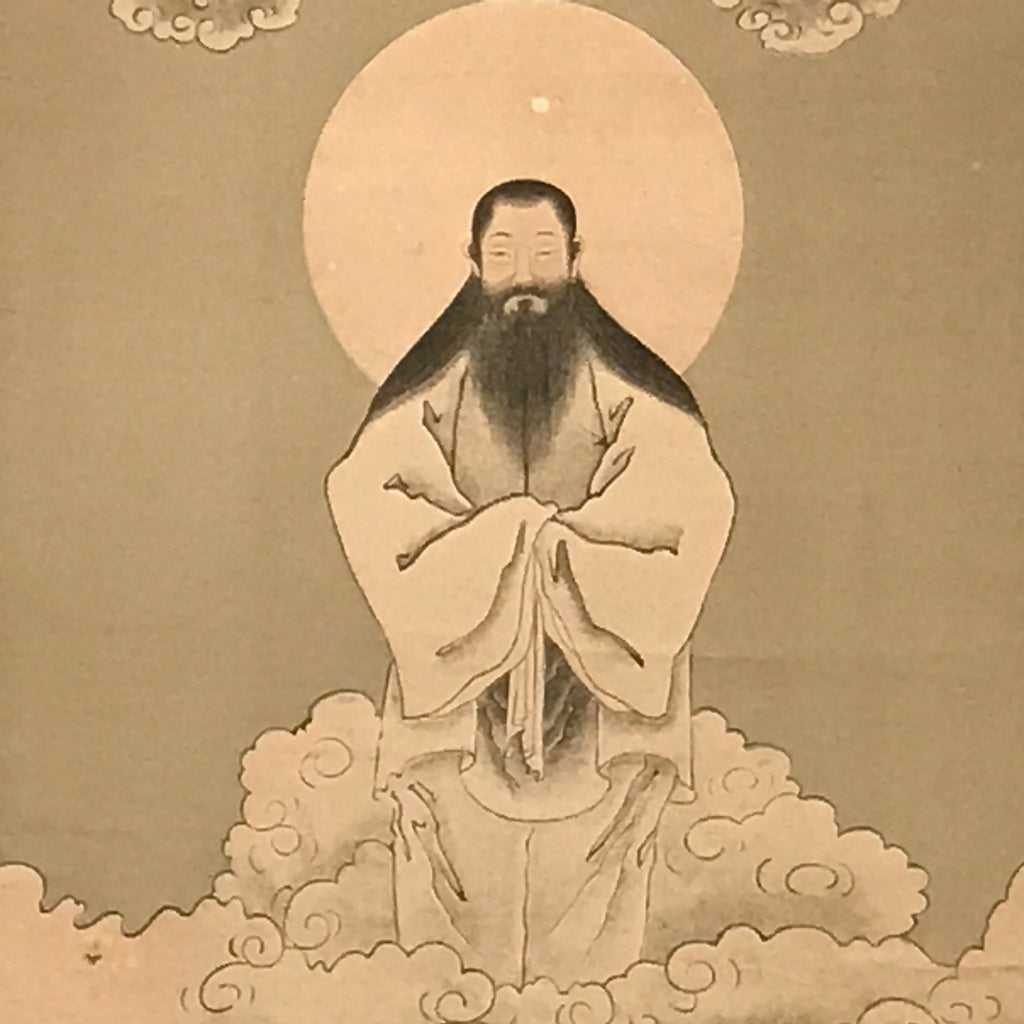 Japanese Hanging Scroll Vtg 3 Japanese Gods Shinto Mythology Kakejiku SC941