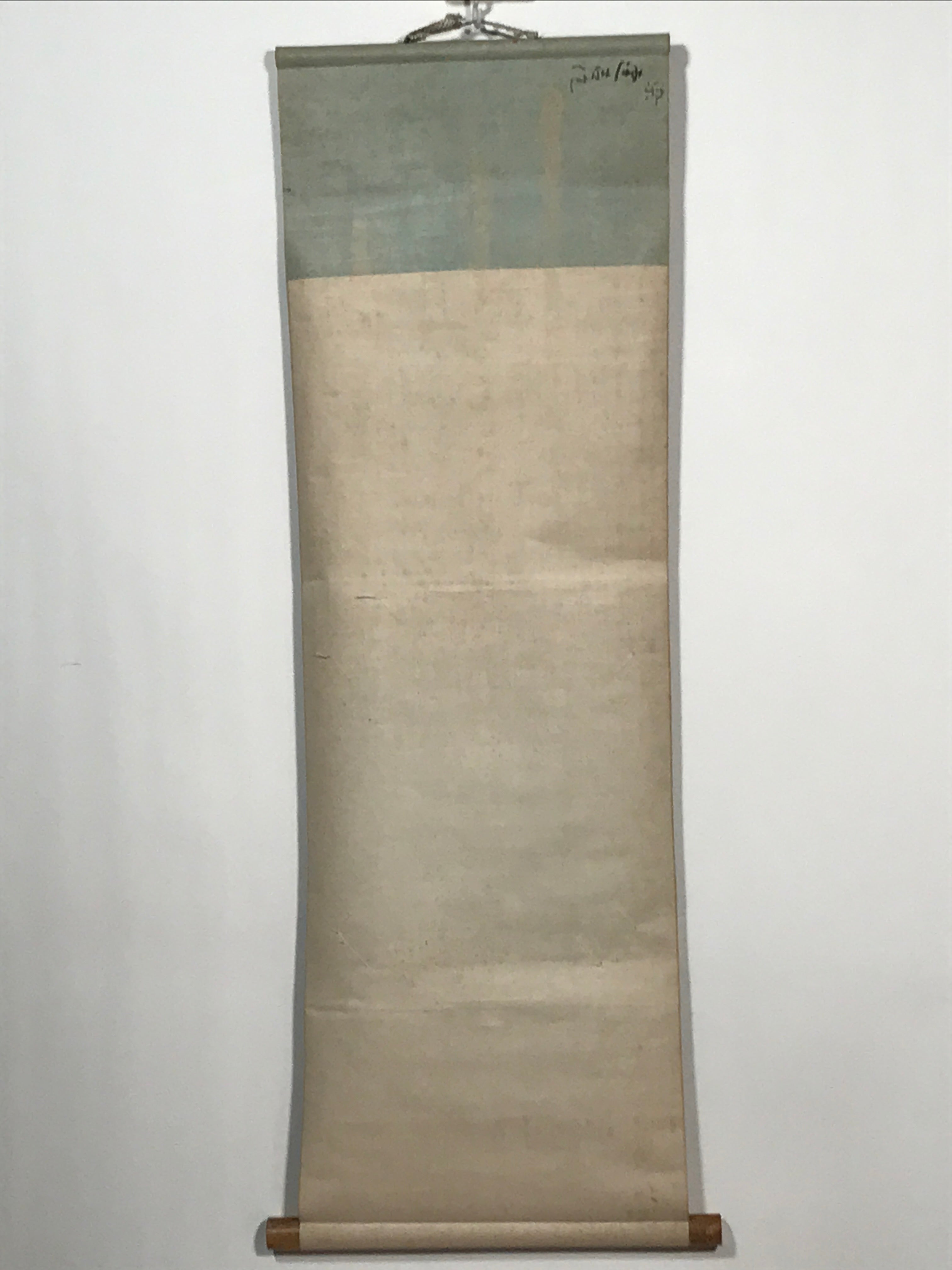 Japanese Hanging Scroll Vtg Blank Empty Black Background Kakejiku Chagake SC922