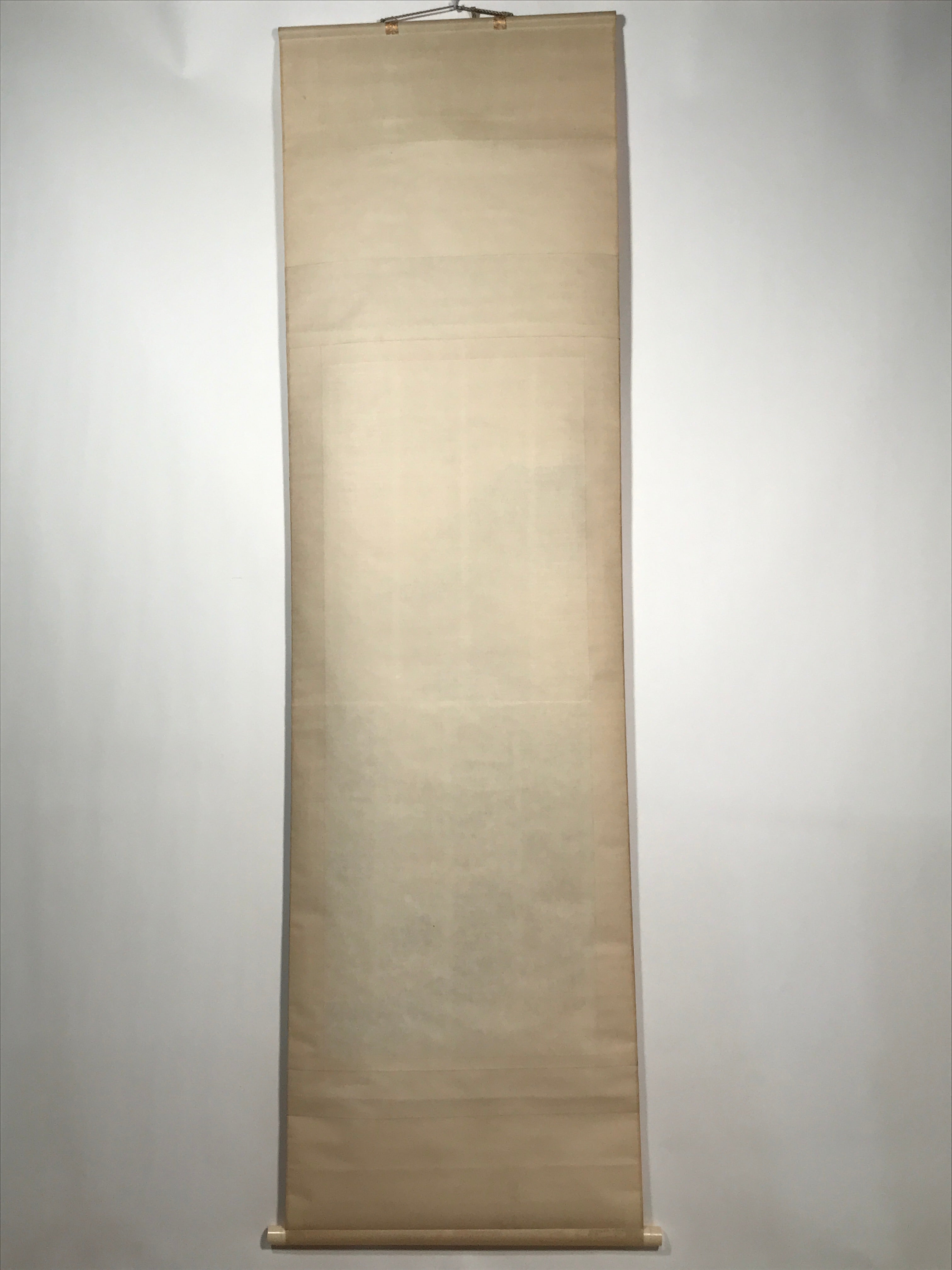 Japanese Hanging Scroll Vtg Bridge Man Mountain Trees Sansui Kakejiku SC853