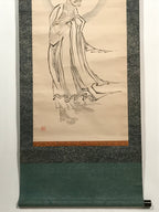 Japanese Hanging Scroll Vtg Buddha Descending The Mountain Kakejiku SC987