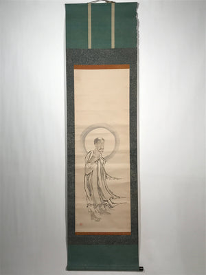 Japanese Hanging Scroll Vtg Buddha Descending The Mountain Kakejiku SC987