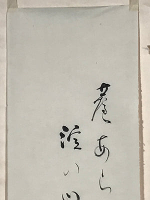 Japanese Hanging Scroll Vtg Calligraphed Poem Grass Kakejiku Chagake SC936