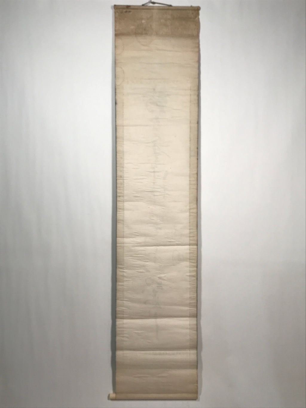 Japanese Hanging Scroll Vtg Calligraphy Black Kakejiku Chagake SC988