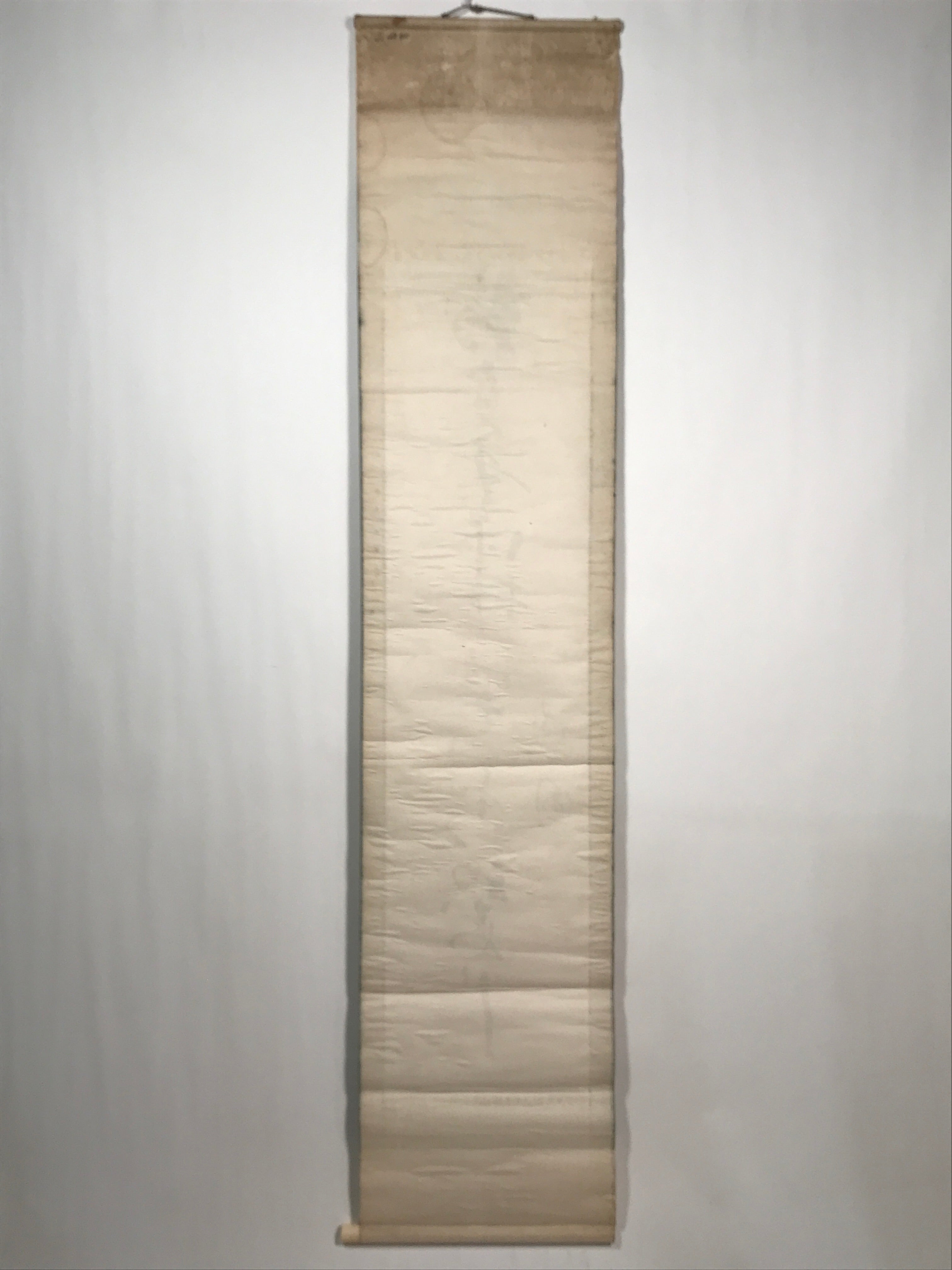 Japanese Hanging Scroll Vtg Calligraphy Black Kakejiku Chagake SC988