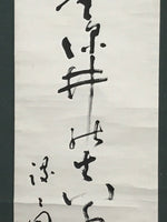 Japanese Hanging Scroll Vtg Calligraphy Black Kakejiku Chagake SC988