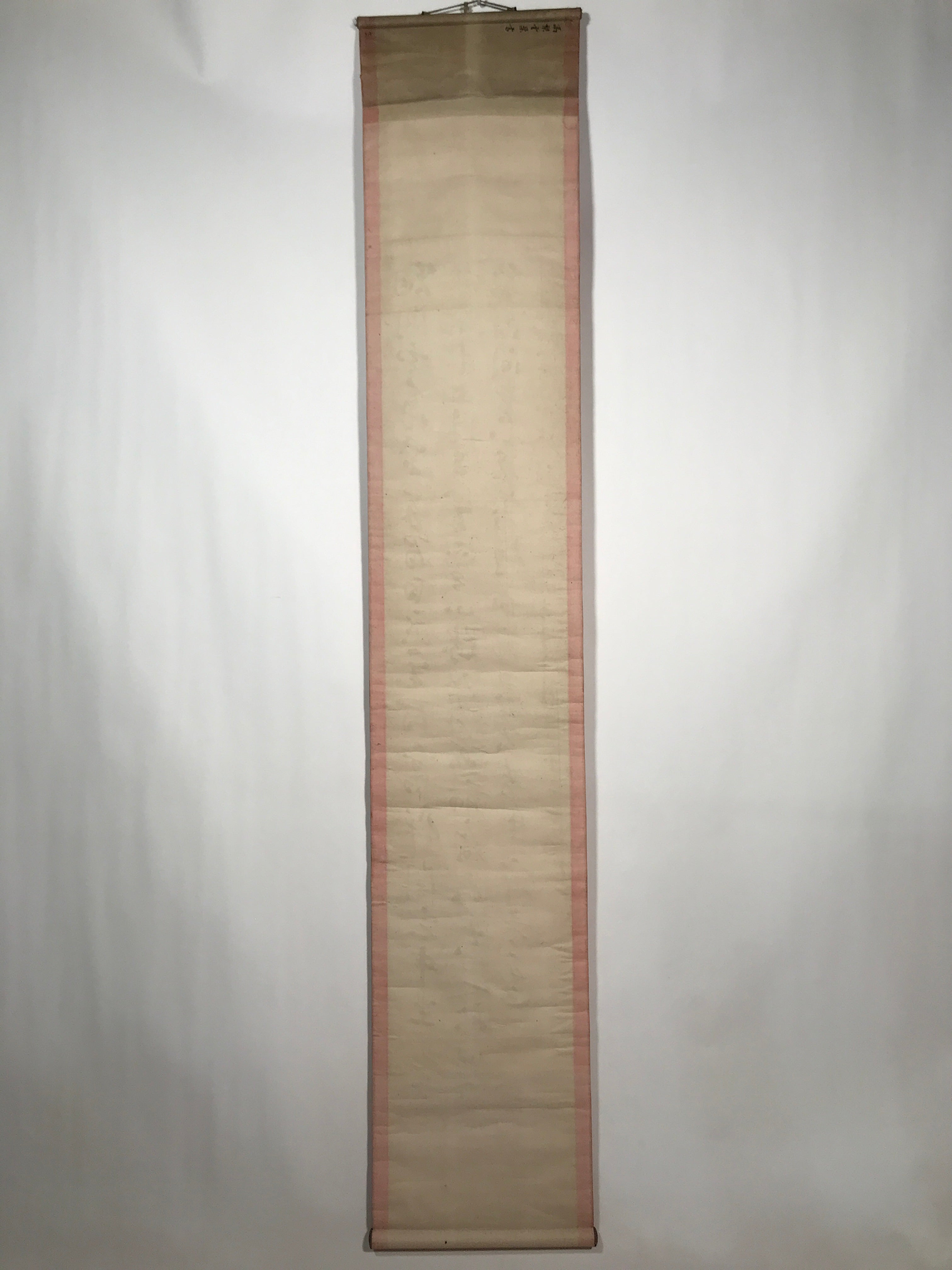 Japanese Hanging Scroll Vtg Calligraphy Poem Black Kakejiku Chagake SC893