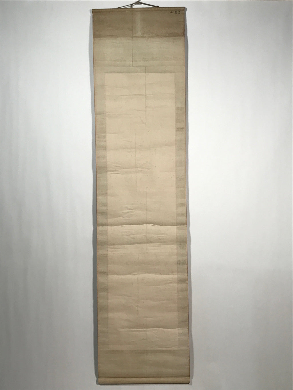 Japanese Hanging Scroll Vtg Calligraphy Poem Black Kakejiku Chagake SC920