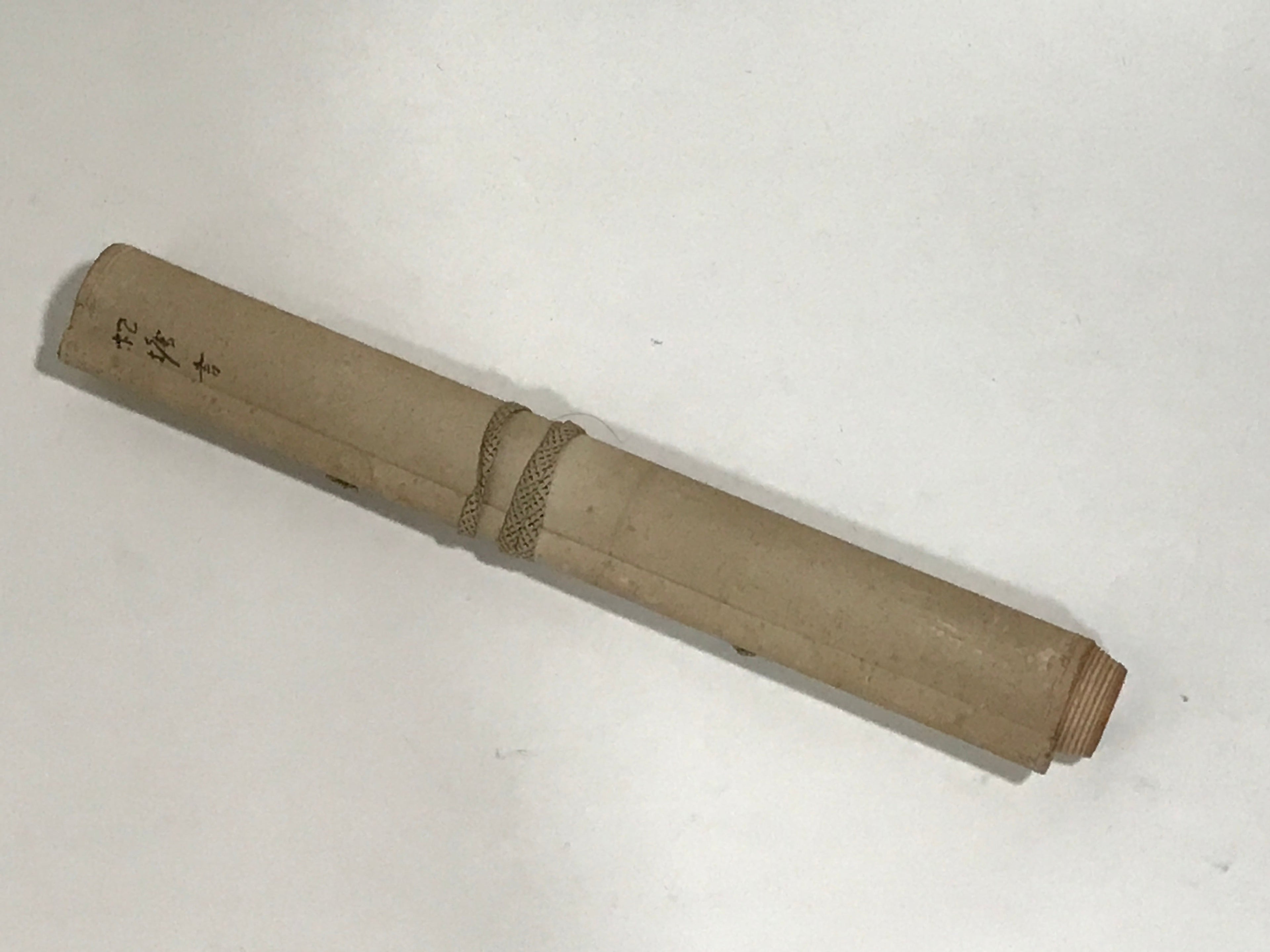 Japanese Hanging Scroll Vtg Calligraphy Poem Black Kakejiku Chagake SC920