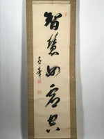 Japanese Hanging Scroll Vtg Calligraphy Wisdom Kakejiku Chagake SC938