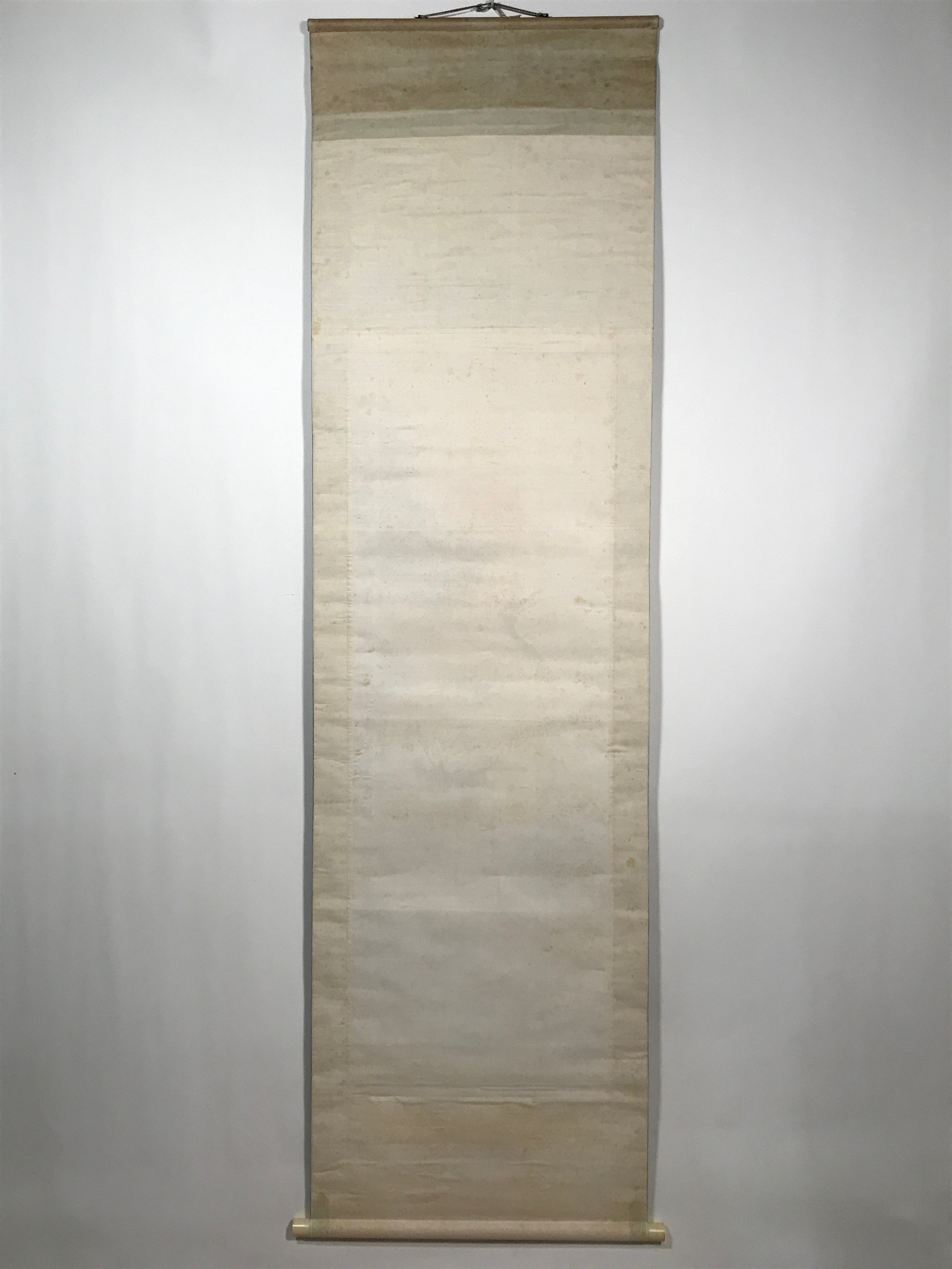 Japanese Hanging Scroll Vtg Cranes Red Sun Pine Tree Tsuru Kakejiku SC811