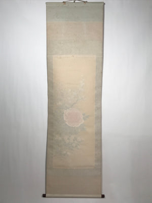 Japanese Hanging Scroll Vtg Four Seasons Flowers Wooden Box Kakejiku SC950