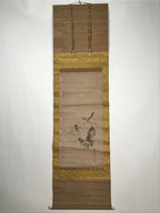 Japanese Hanging Scroll Vtg Hotei Man Carrying Bag Buddhist Kakejiku SC861
