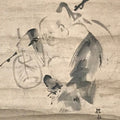 Japanese Hanging Scroll Vtg Hotei Man Carrying Bag Buddhist Kakejiku SC861