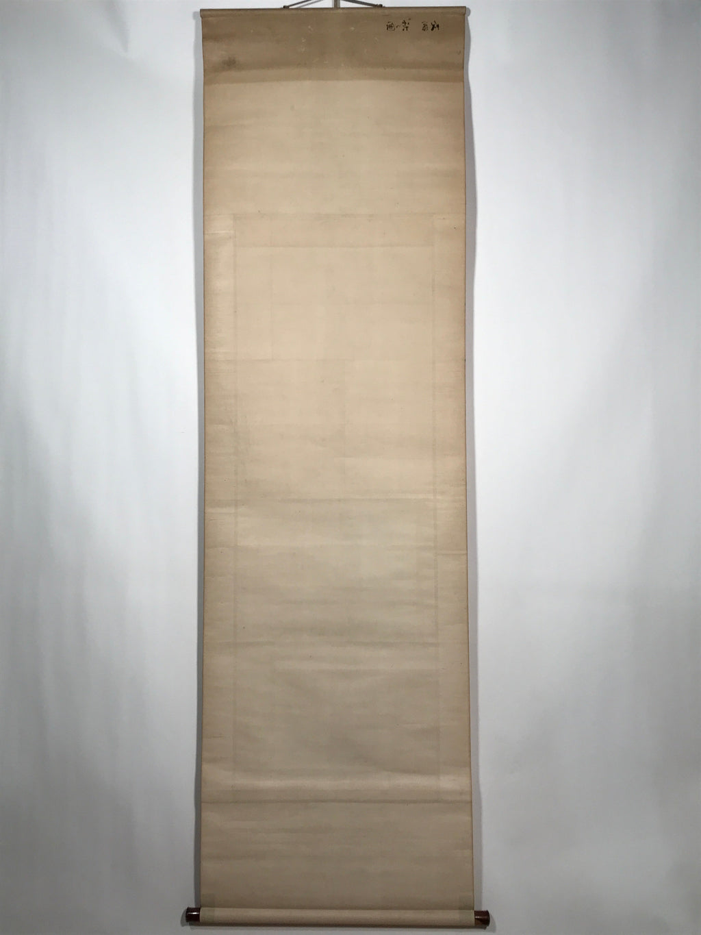 Japanese Hanging Scroll Vtg House Tree Man Monochrome Sansui Kakejiku SC897